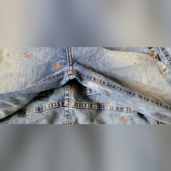 Another Hype Piece AHP Slim Blue Red Color Jeans Distressed Big & Tall 42 x 34 - Picture 3 of 8